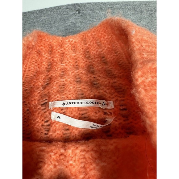 By Anthropologie Bia Mock Neck Tunic Sweater SIZE XL Long Sleeve Orange - Picture 6 of 8